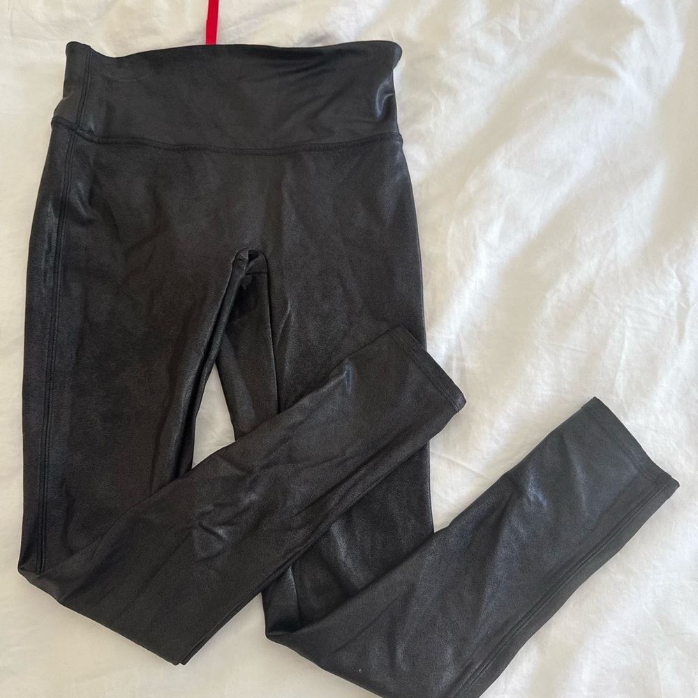 Spanx Black Shiny Leggings